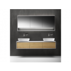 Falper Shape Evo # A9 橱柜，带 3 个抽屉，一体式顶部和双台面洗脸盆 183 厘米 | Edilceramdesign