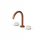 Zucchetti Isy22 ZIS4340.P91-铜色拉丝PVD三孔面盆龙头,配卡拉卡塔金大理石把手 | Edilceram Design