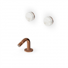 Zucchetti Isy22 ZIS4751.P91-铜色拉丝PVD镀层坐浴盆龙头，带台面安装式出水嘴和卡拉卡塔金大理石把手 | Edilceram Design