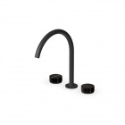 Zucchetti Isy22 ZIS5341.N6-哑光黑三孔面盆龙头，配黑色大理石把手 | Edilceram Design