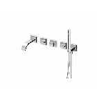 Zucchetti Aguablu ZA5745 壁挂式浴缸龙头，带手持花洒和分流器 | Edilceramdesign