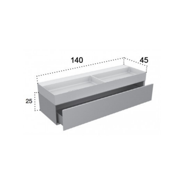 Falper . quattro.zero #LV 橱柜 1/2 抽屉和洗脸盆 D7I | Edilceram Design