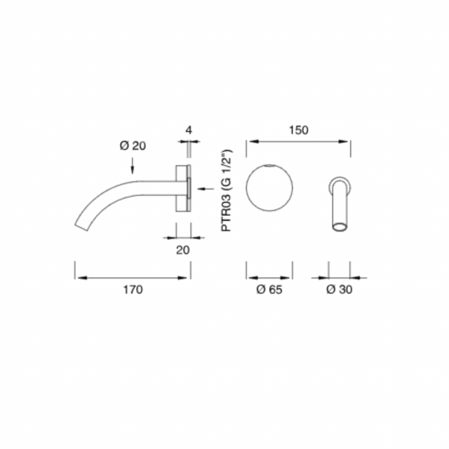 Cea Giotto GIO19 壁挂式洗脸盆龙头 | Edilceram Design