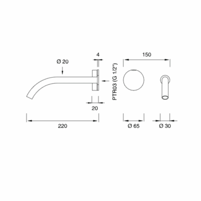 Cea Giotto GIO44 壁挂式洗脸盆龙头 | Edilceram Design