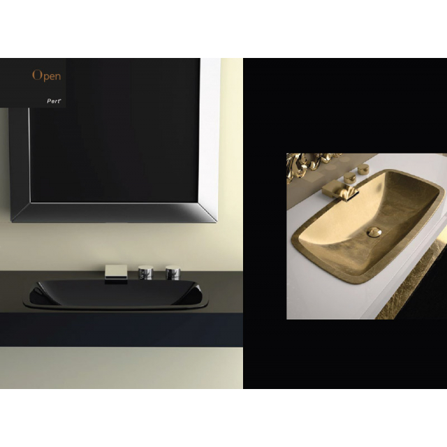 Glass Design Da Vinci In Out 嵌入式洗脸盆 开放式半嵌入式洗脸盆 OPEN401 | Edilceram Design