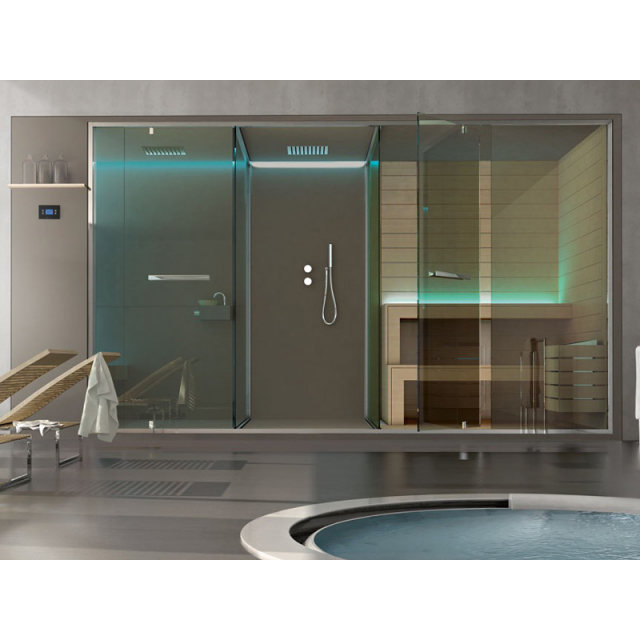 Hafro Ethos 淋浴房健康系统，带桑拿淋浴空间和集成淋浴间 SSAET5E1SH | Edilceramdesign
